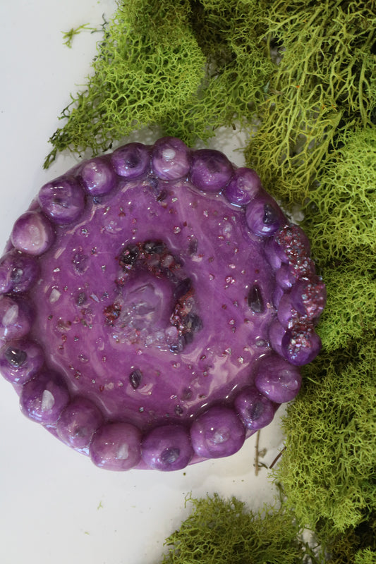 Amethyst and Clear Quartz Trinket Dish
