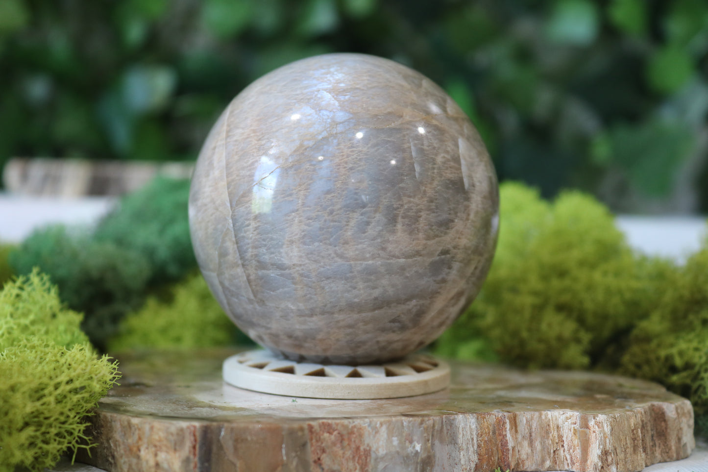 Peach Moonstone Spheres