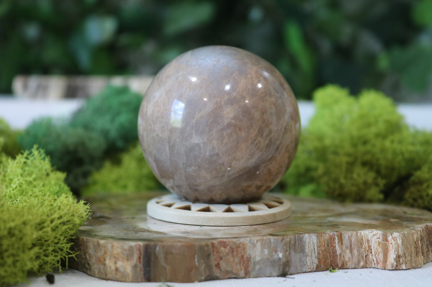 Peach Moonstone Spheres