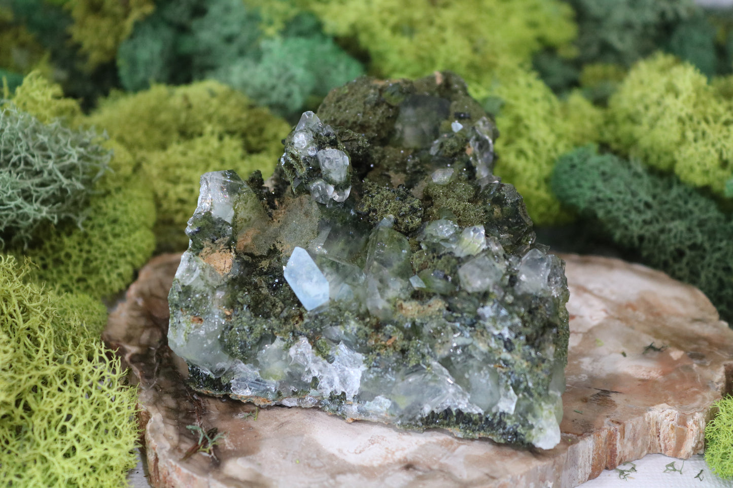 Medium-Epidote with Quartz Specimen