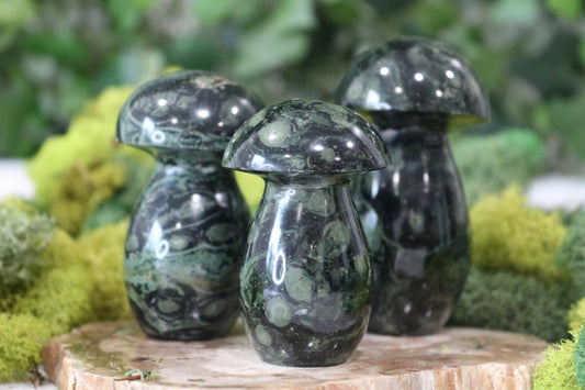 Kambaba Jasper Mushroom Carvings