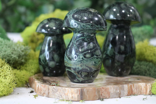 Kambaba Jasper Mushroom Carvings